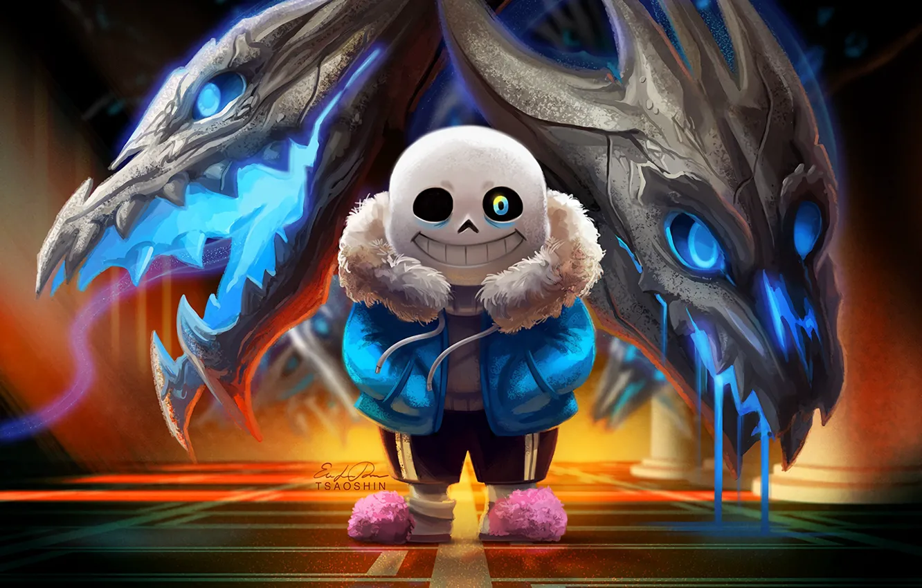 Photo wallpaper skull, Undertale, Sans, Undertail