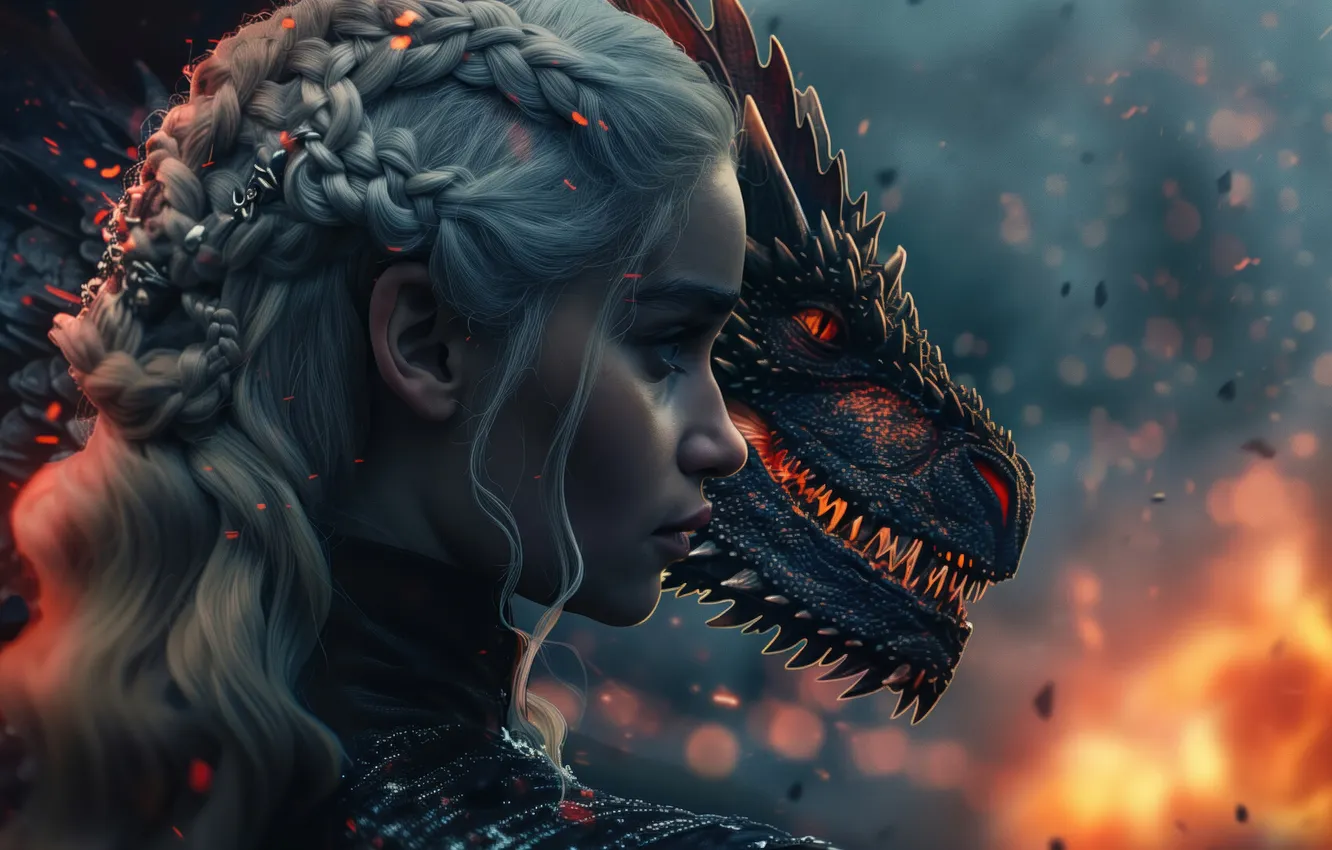 Photo wallpaper girl, the film, dragon, Game of Thrones, Daenerys Targaryen