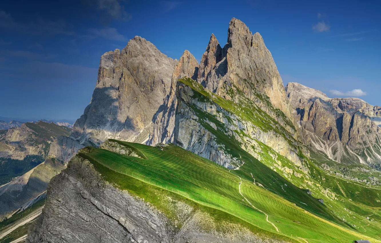 Photo wallpaper mountains, rocks, slope, Alps, top, Italy, Italy