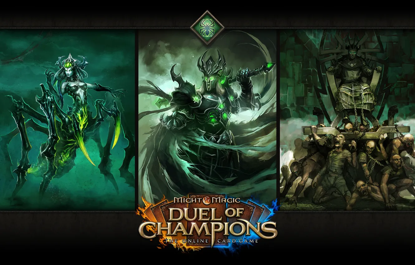 Photo wallpaper Might &amp; Magic: Duel of Champions, Spinner of fate, Nergal, Supreme vampire