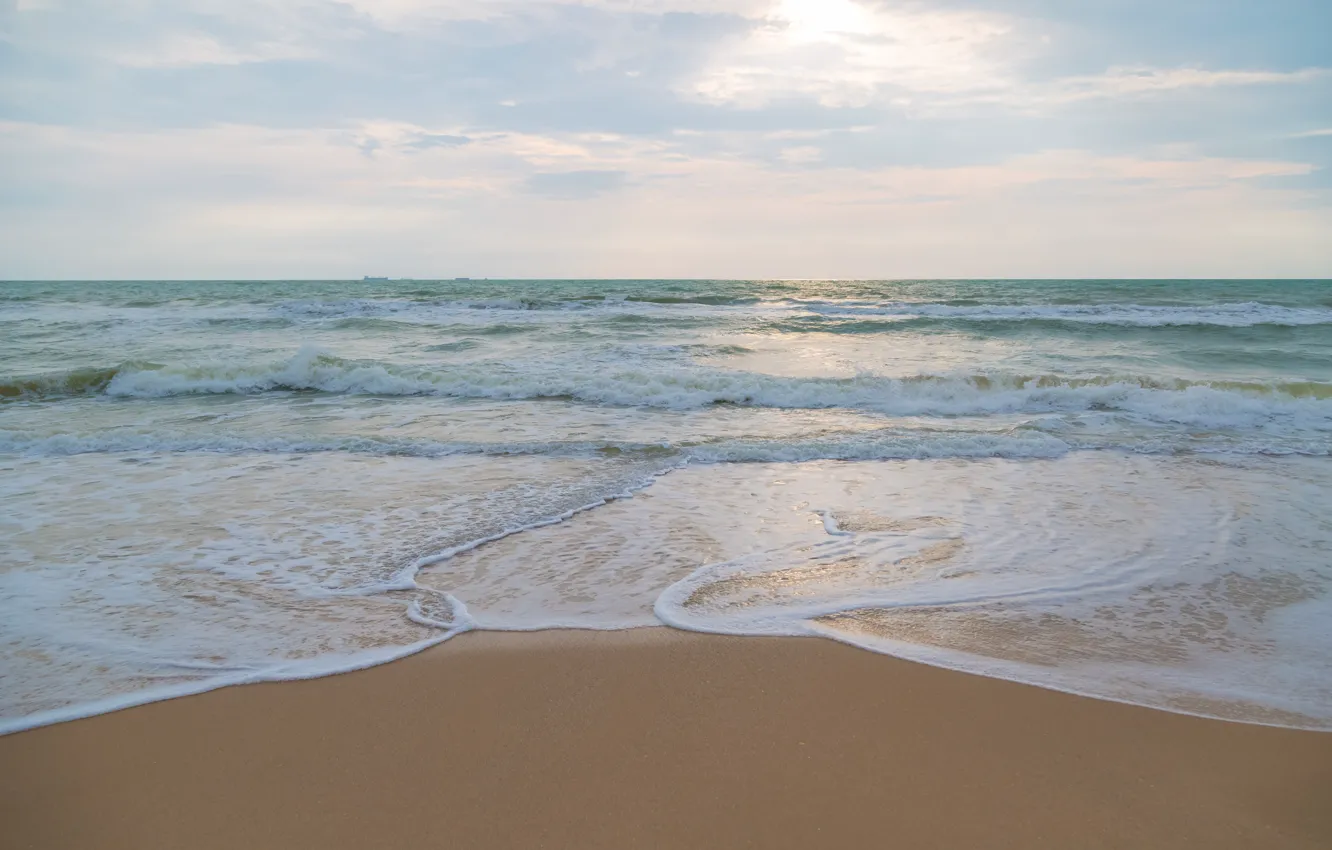 Photo wallpaper sand, sea, wave, beach, summer, the sky, shore, summer