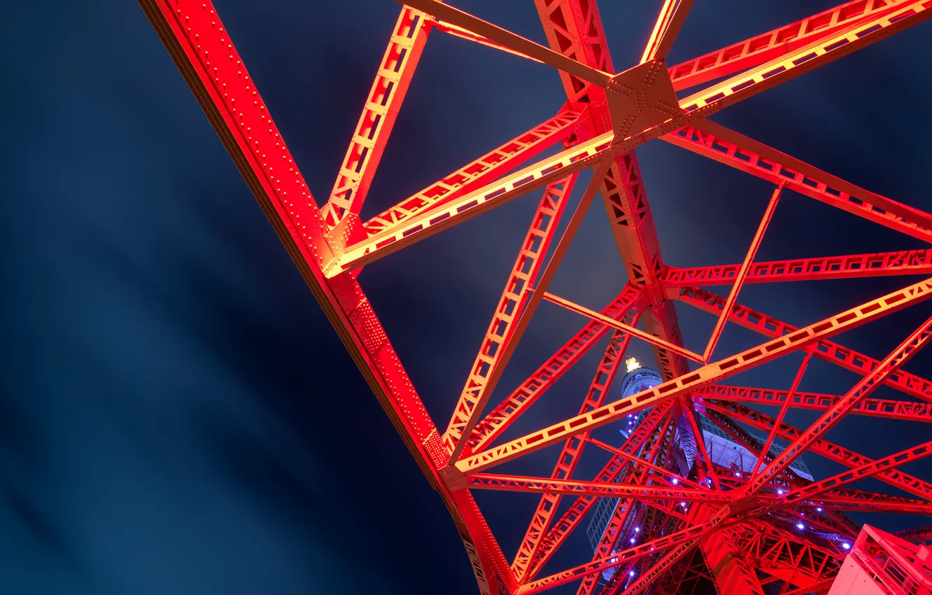 Photo wallpaper abstract, red, night, steel