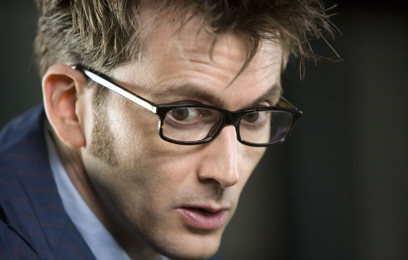Photo wallpaper face, glasses, actor, male, Doctor Who, Doctor Who, David Tennant, David Tennant