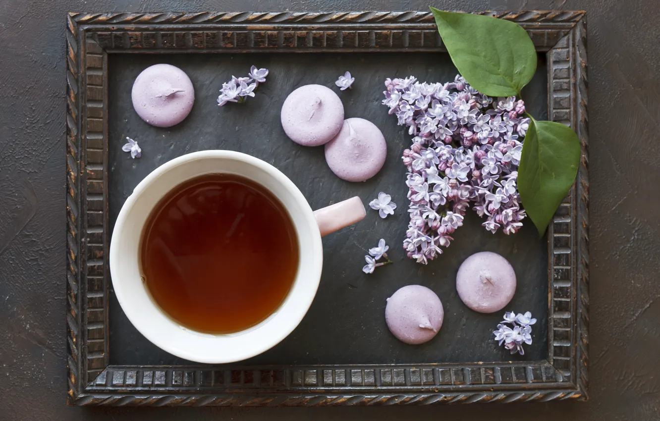 Photo wallpaper flowers, tea, lilac, Bizet