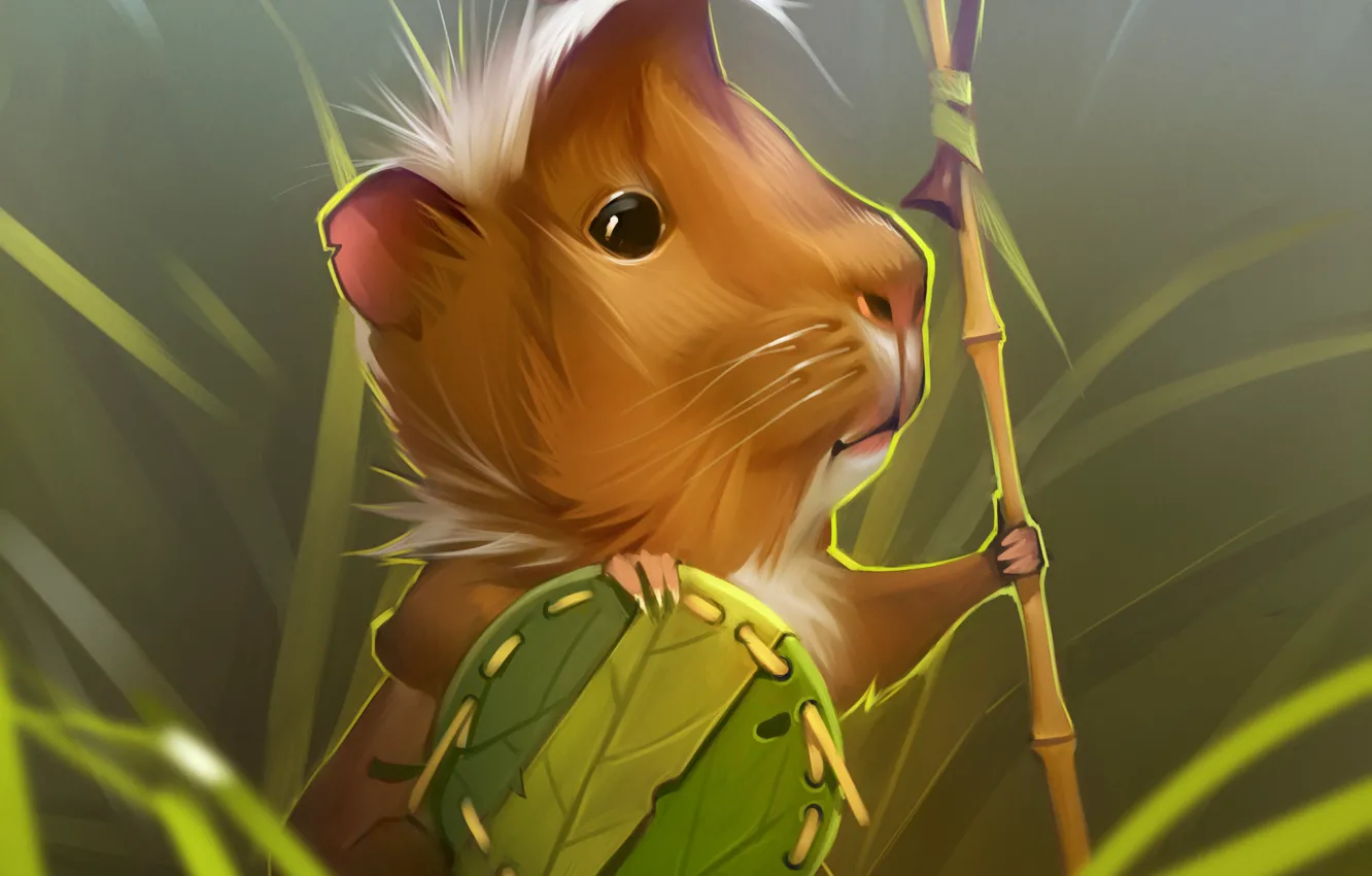 Photo wallpaper warrior, Guinea pig, by GaudiBuendia