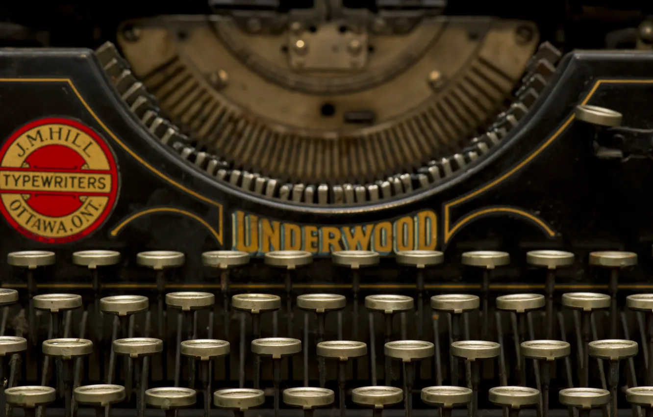 Photo wallpaper macro, button, typewriter, Underwood