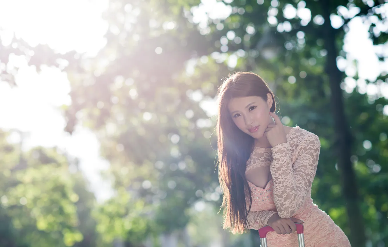 Photo wallpaper summer, look, face, background, hair, Asian