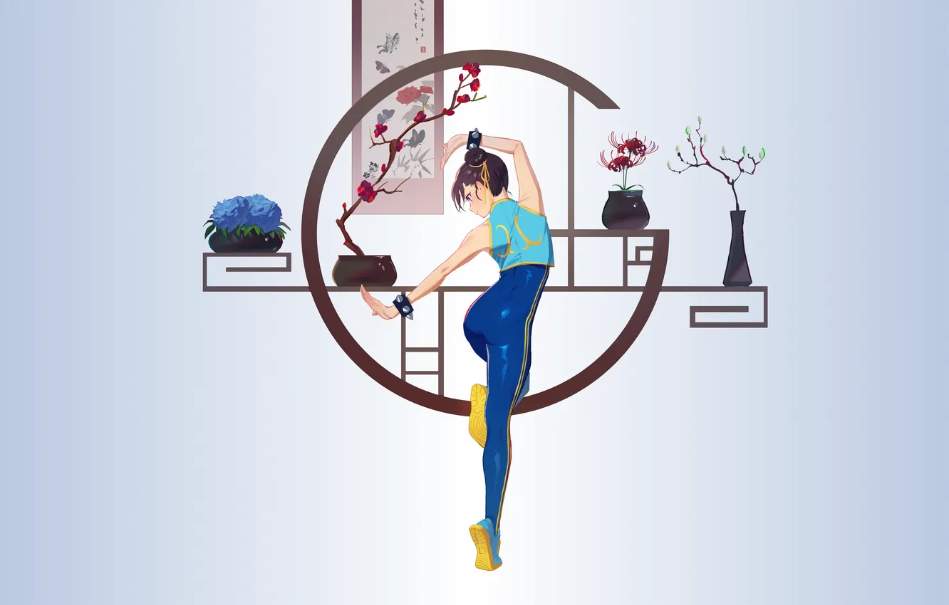 Photo wallpaper ass, brunette, Capcom, Chun-Li, leggings, video games, bangs, tight clothing