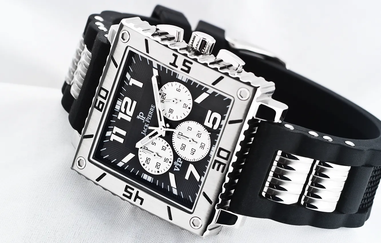Photo wallpaper metal, white, black, watch, Jack Pierre