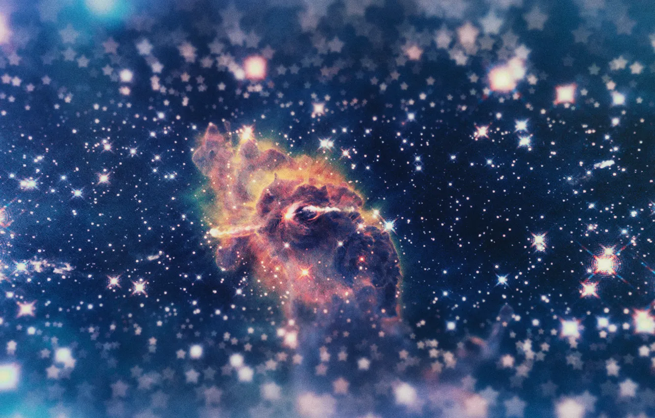 Photo wallpaper space, stars, nebula, galaxy, nebula