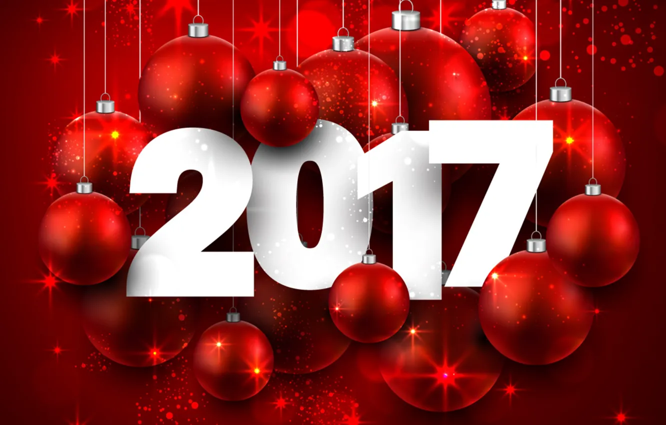 Photo wallpaper balls, New Year, new year, happy, decoration, 2017, holiday celebration
