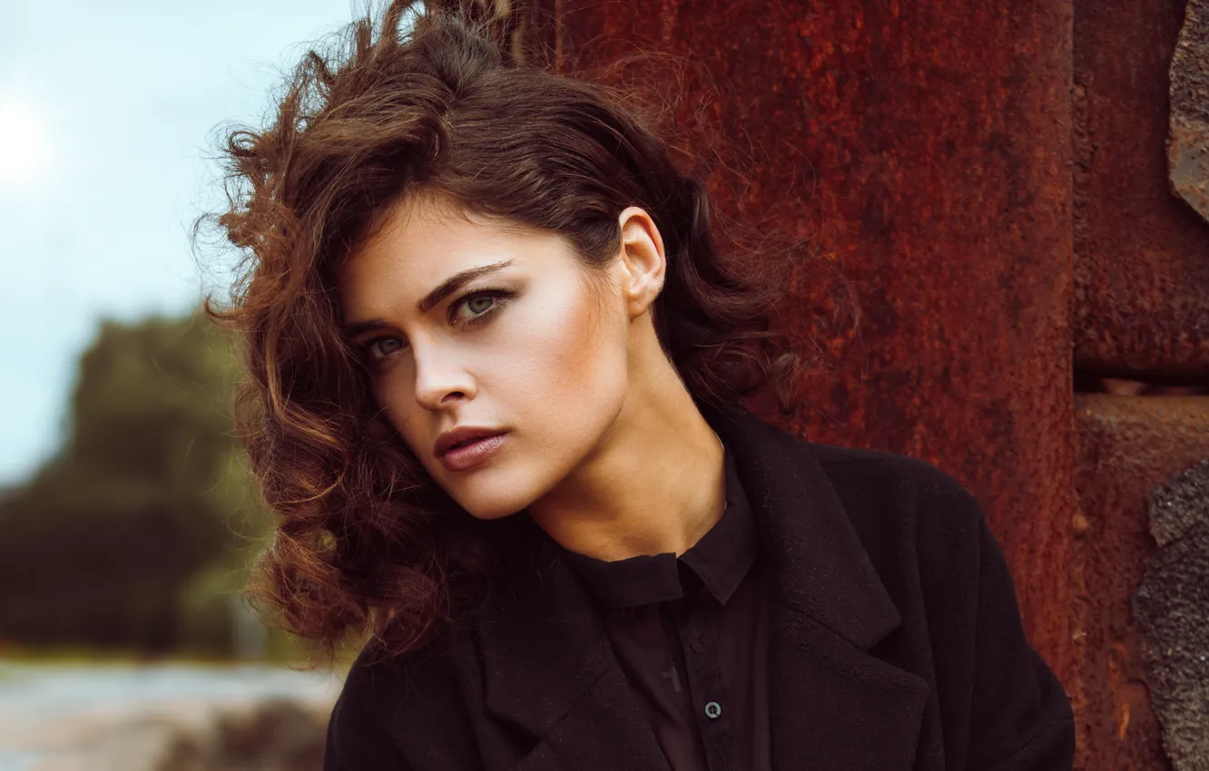 Photo wallpaper look, face, portrait, curls, Alessja Sapadenskaja, Andreas-Joachim Lins