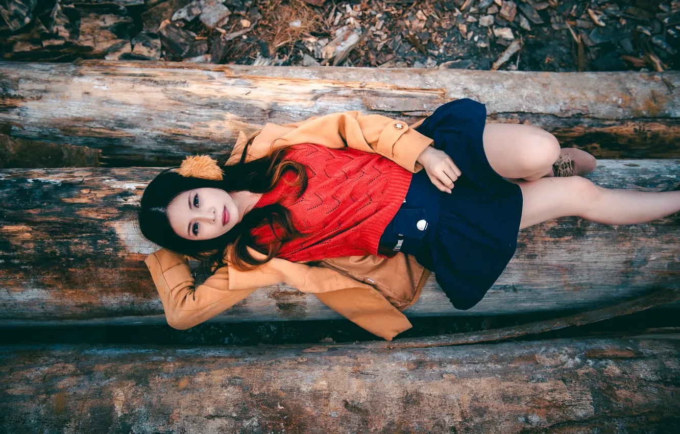 Photo wallpaper look, girl, Asian