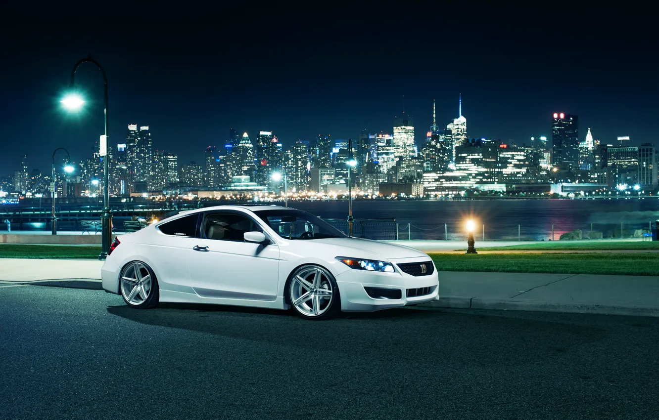 Photo wallpaper the city, white, Honda, Accord, Coupe, Ronaldo Stewart