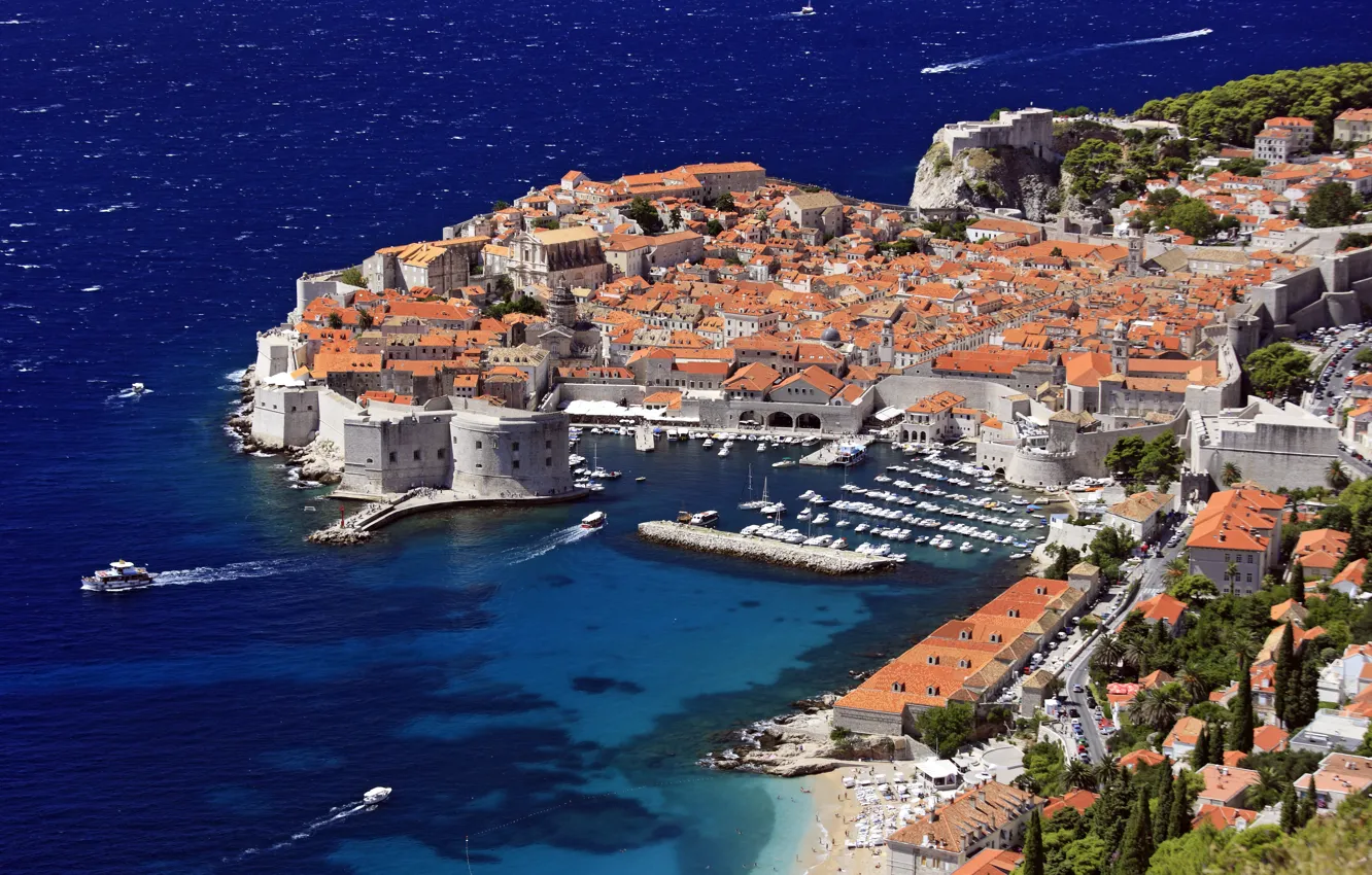 Photo wallpaper sea, Marina, Croatia, Dubrovnik