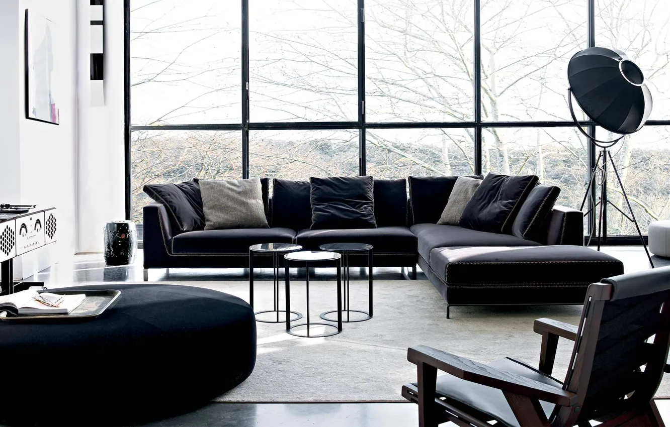 Photo wallpaper design, style, room, interior, sofa, living room