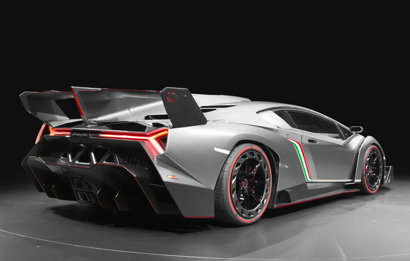 Photo wallpaper Lamborghini, power, supercar, exclusive, back, Lamborghini, 2013, Veneno