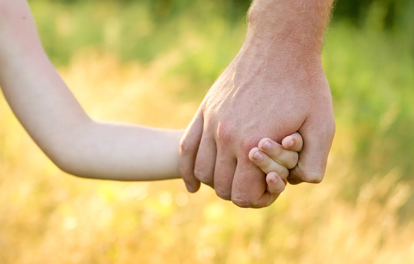 Photo wallpaper nature, children, background, mood, power, protection, hands, baby