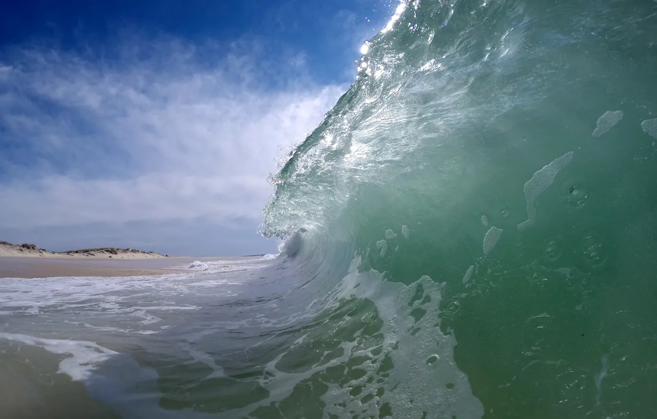 Photo wallpaper sea, the sky, shore, wave