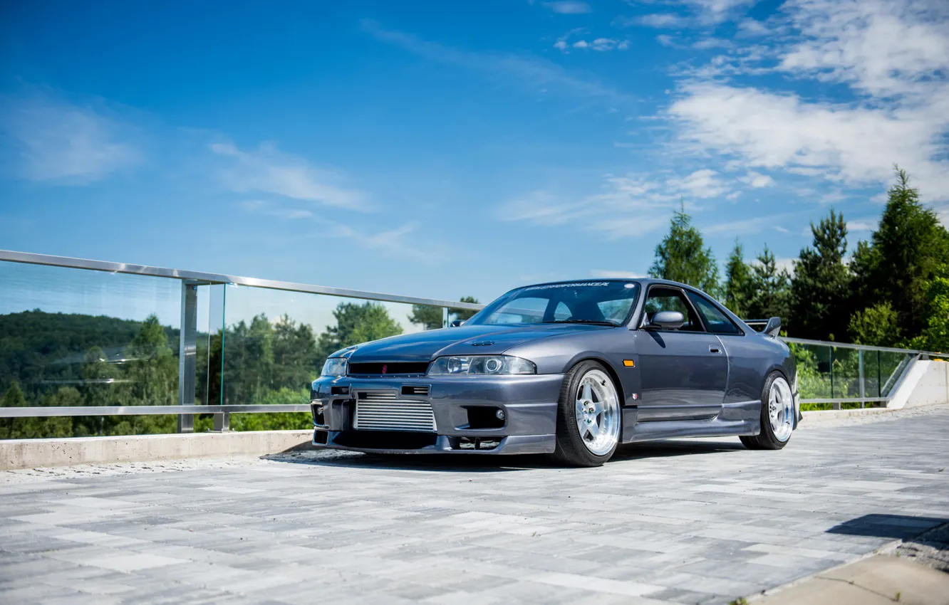 Photo wallpaper Nissan, Sky, Blue, Skyline, R33