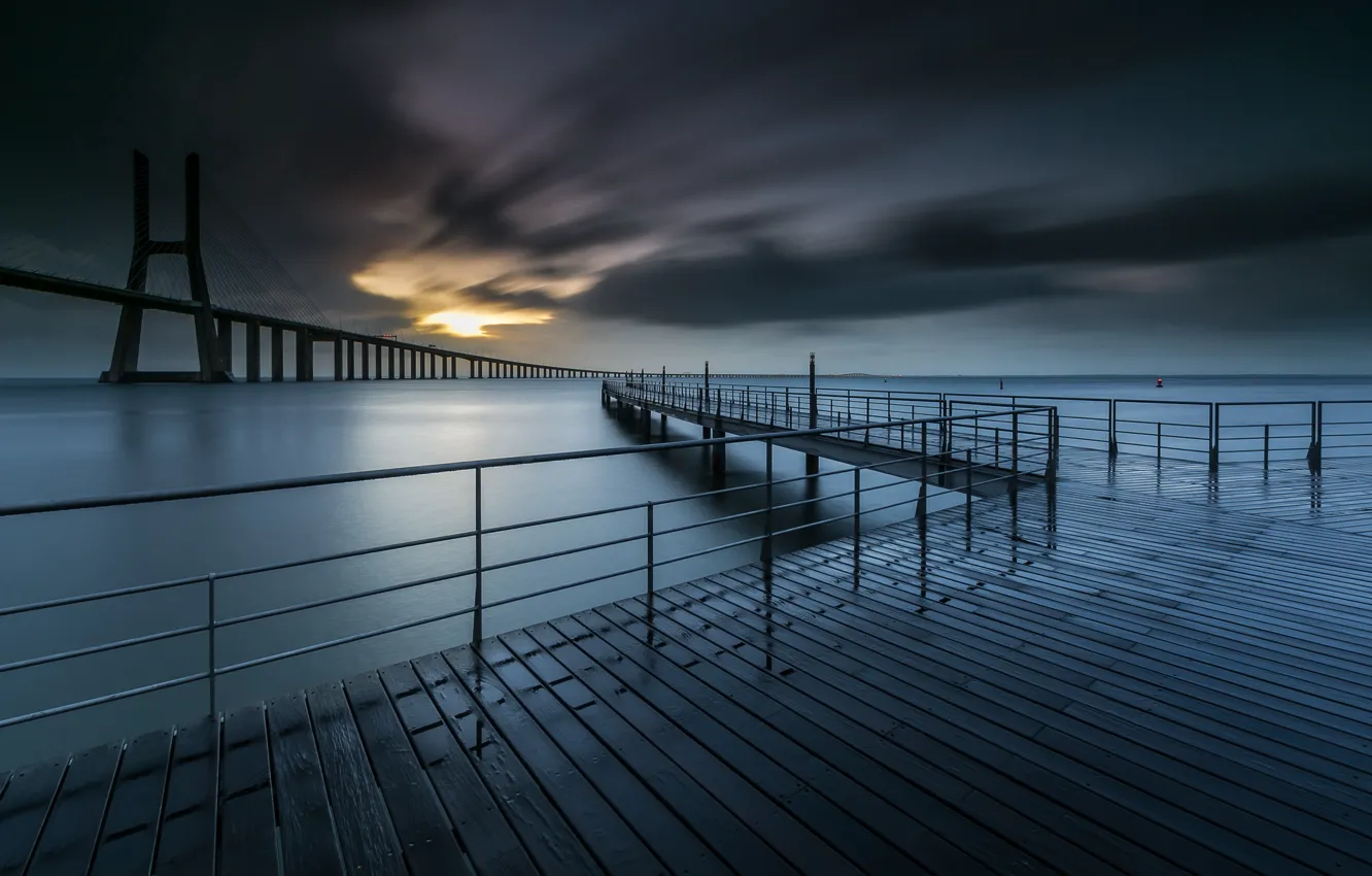 Photo wallpaper Portugal, Lisbon, Parque das Nações - Lisbon, Vasco da Gama Bridge