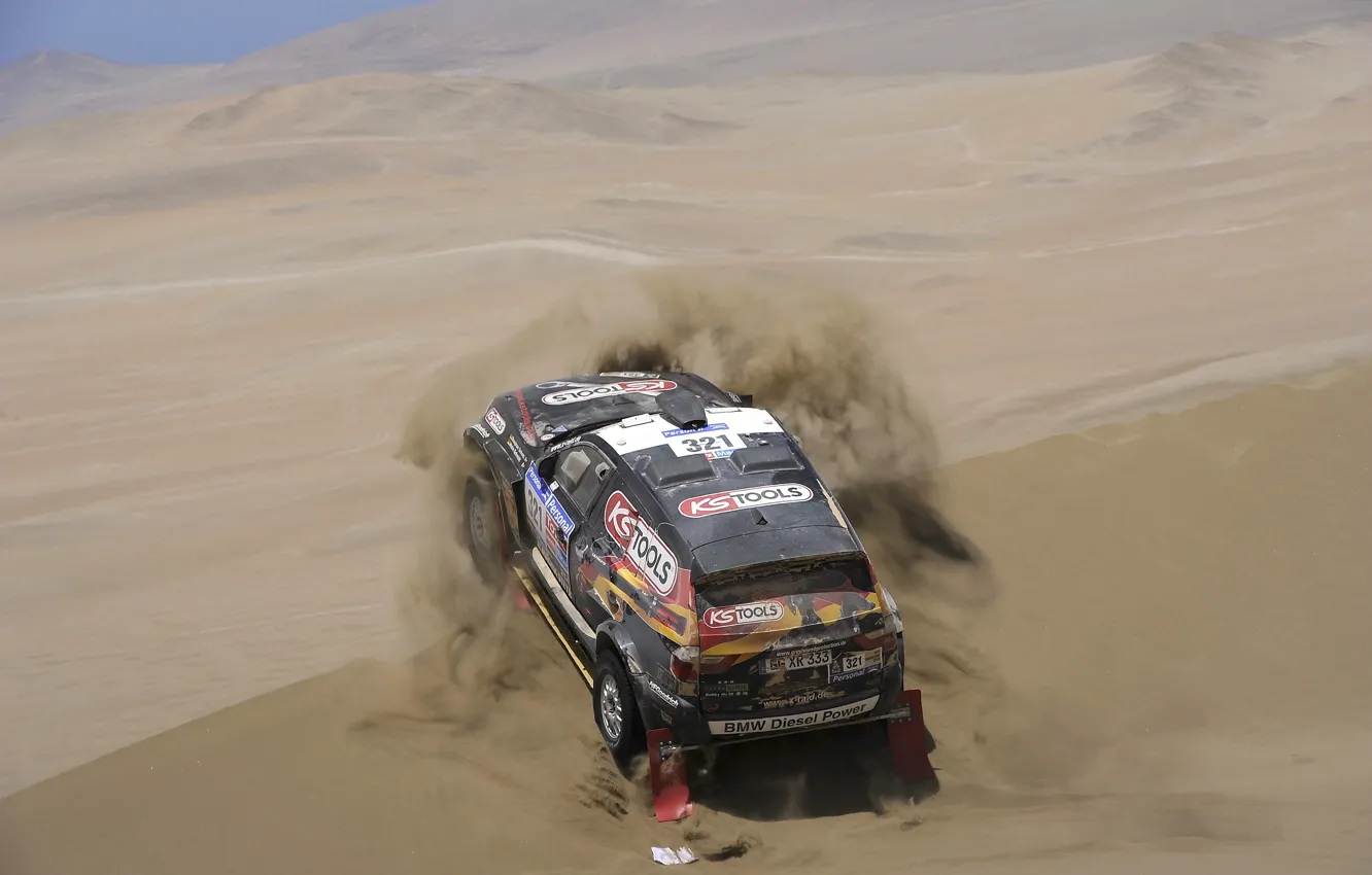 Photo wallpaper Sand, Black, BMW, Sport, Desert, Machine, Race, Jeep