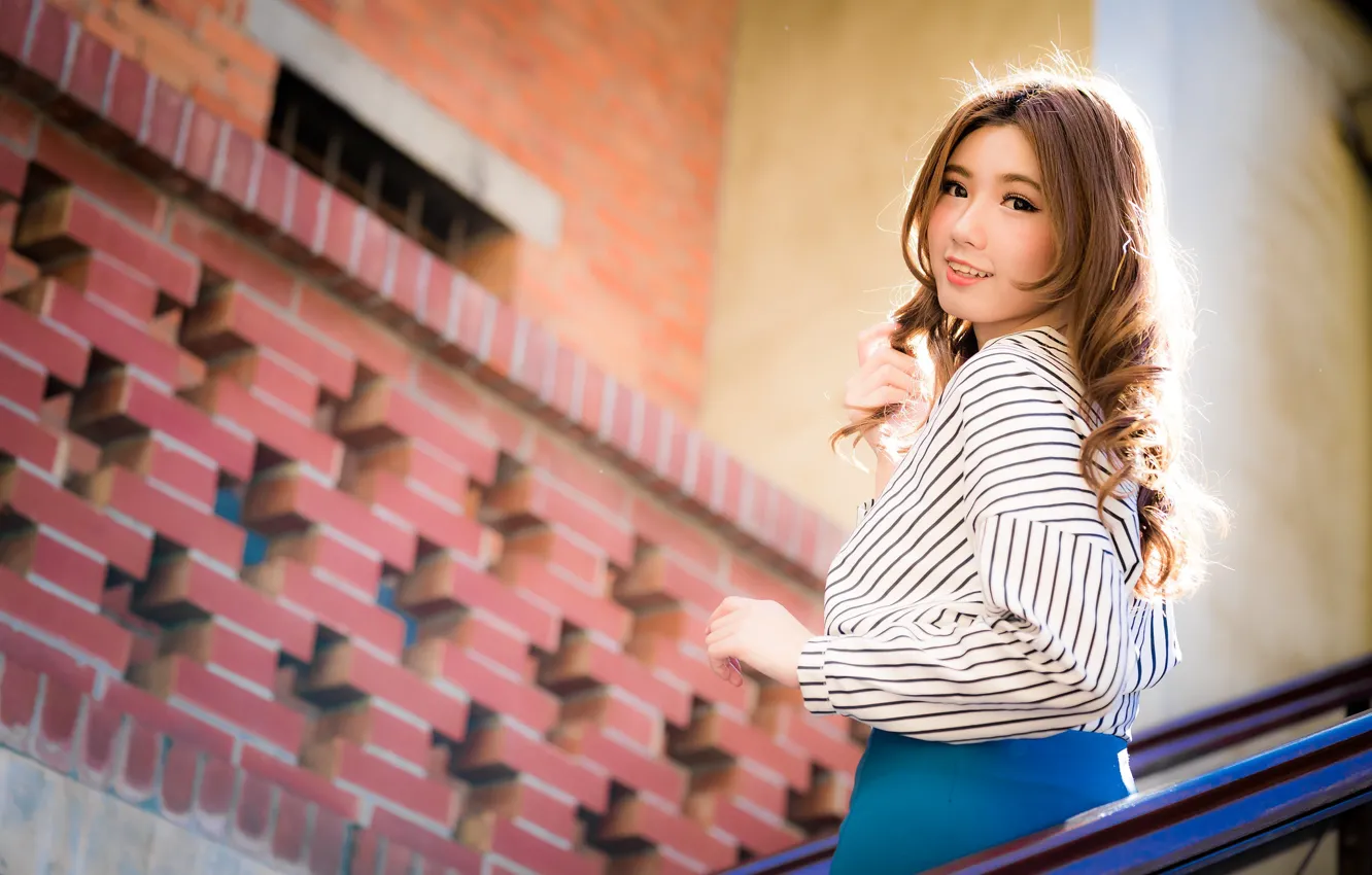 Photo wallpaper summer, girl, smile, Asian