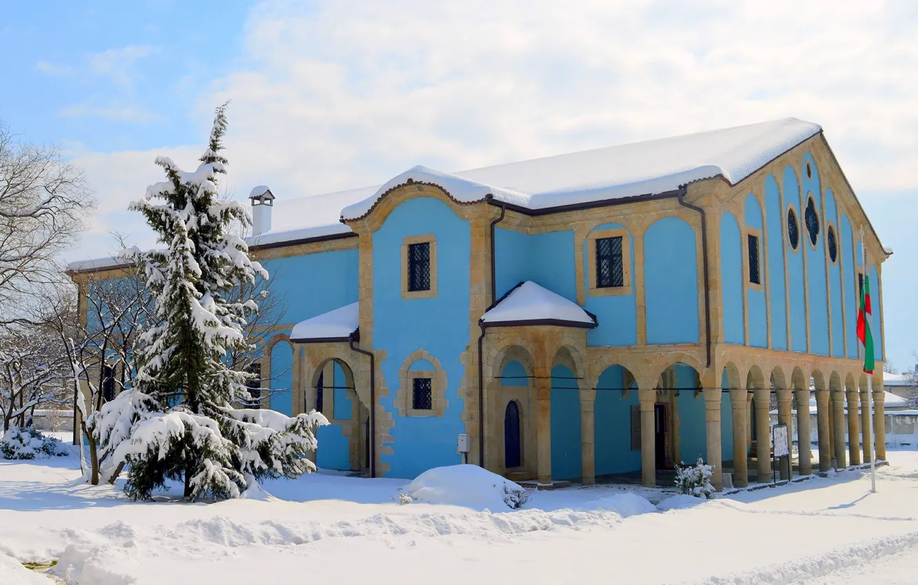 Photo wallpaper Winter, Snow, House, Winter, Snow