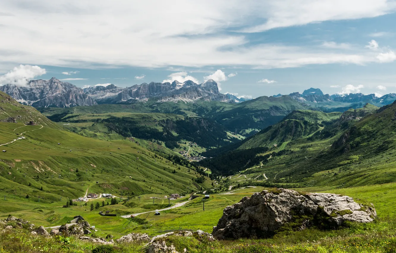 Photo wallpaper mountains, Italy, The Dolomites