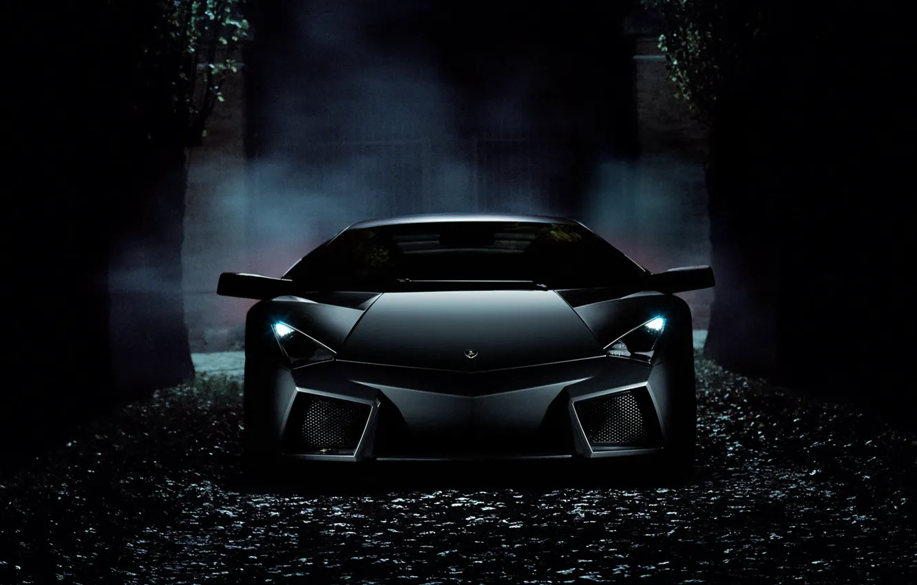 Photo wallpaper night, Lamborghini, power, Lamborghini, arch, haze, supercar, sports car