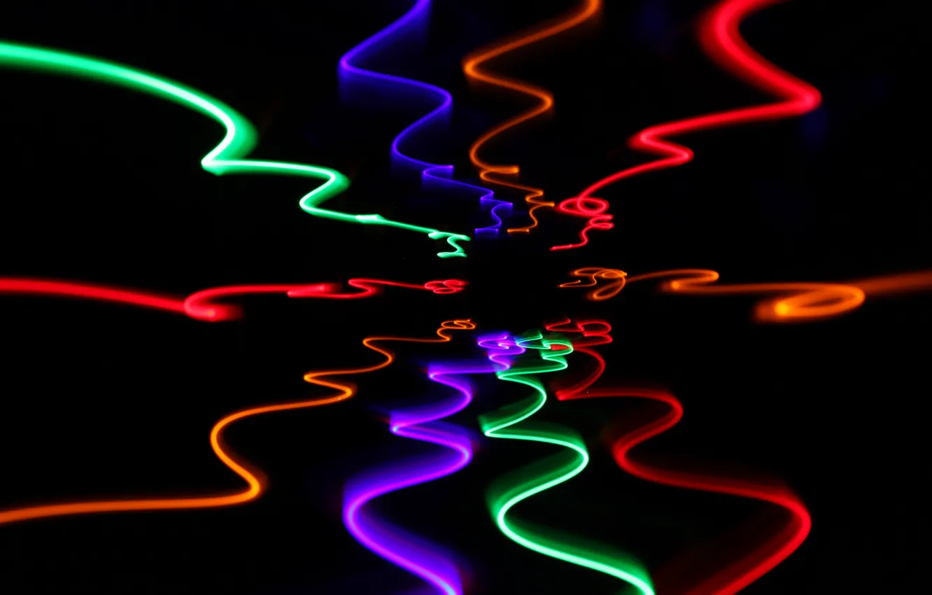 Photo wallpaper rays, light, line, color, track