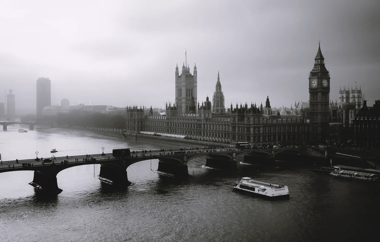 Photo wallpaper fog, London, london