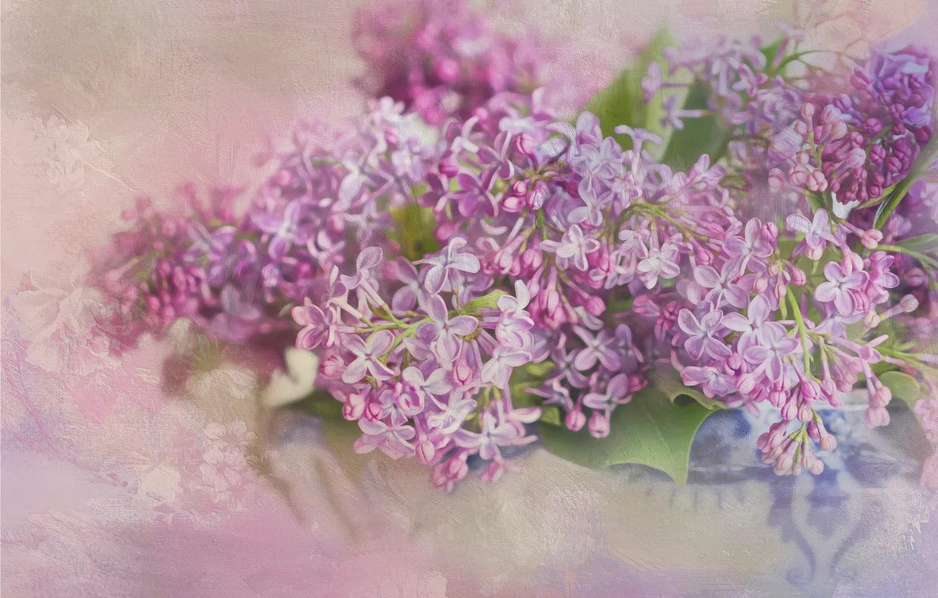 Photo wallpaper flowers, lilac, inflorescence, photoart