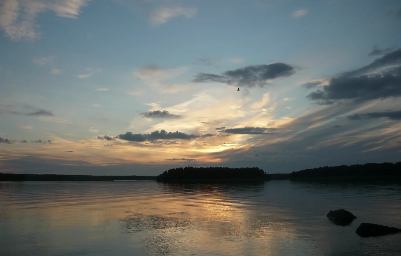 Photo wallpaper water, sunset, The Gulf of Finland