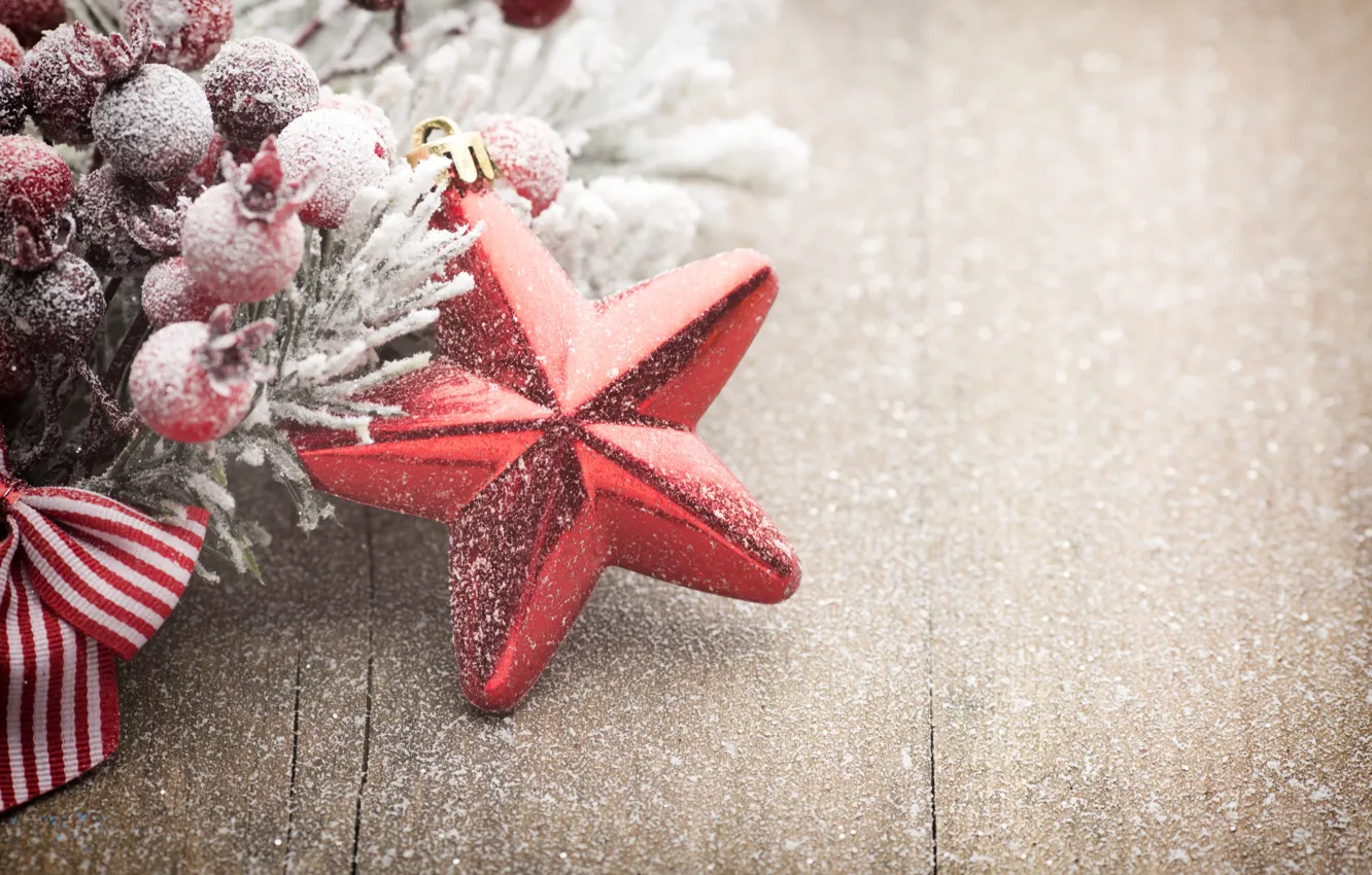 Photo wallpaper winter, stars, snow, decoration, new year, Christmas, star, Christmas