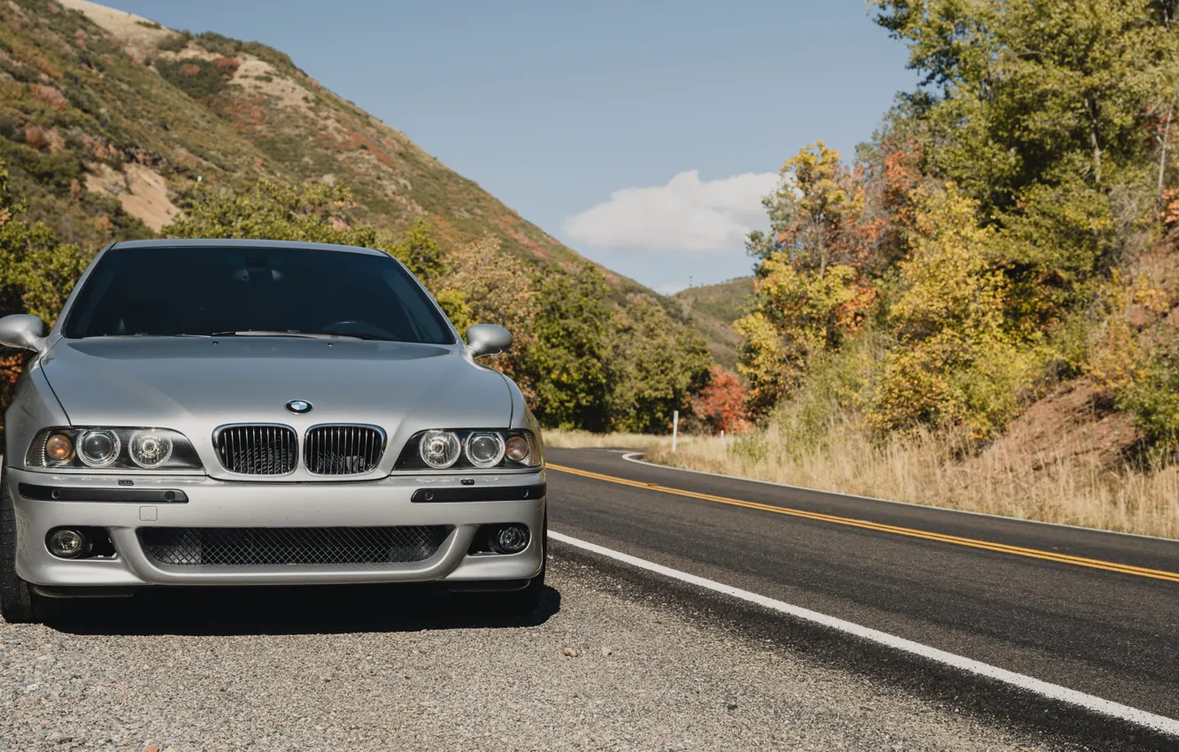 Photo wallpaper Autumn, E39, Road, M5, Front view