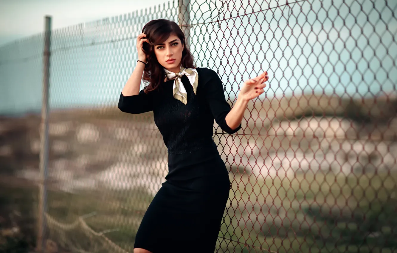 Photo wallpaper look, mesh, in black, netting, Alexandra