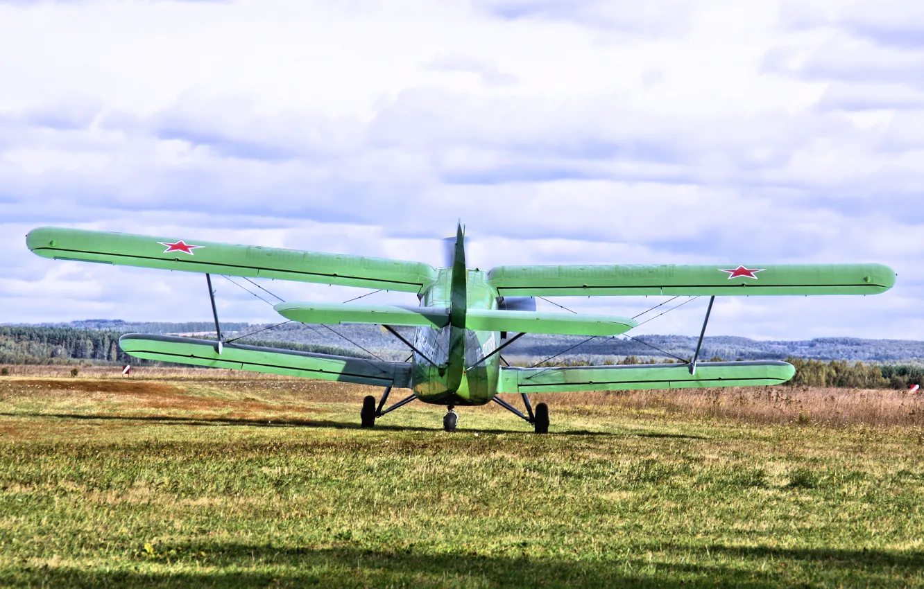 Photo wallpaper the plane, the airfield, Anna, airplane, biplane, Biplane, An-2, Maize