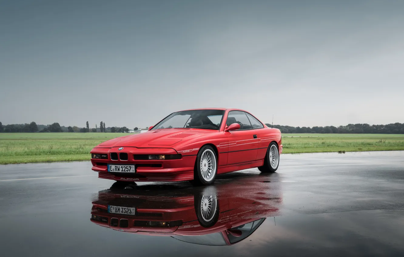 Photo wallpaper BMW, Red, Front, Coupe, Side, Alpina, BMW 8, BMW 8 Series