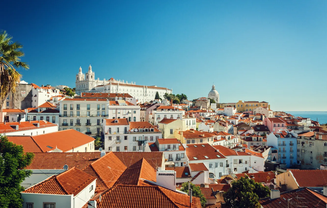 Photo wallpaper The city, Day, Portugal, Lisbon