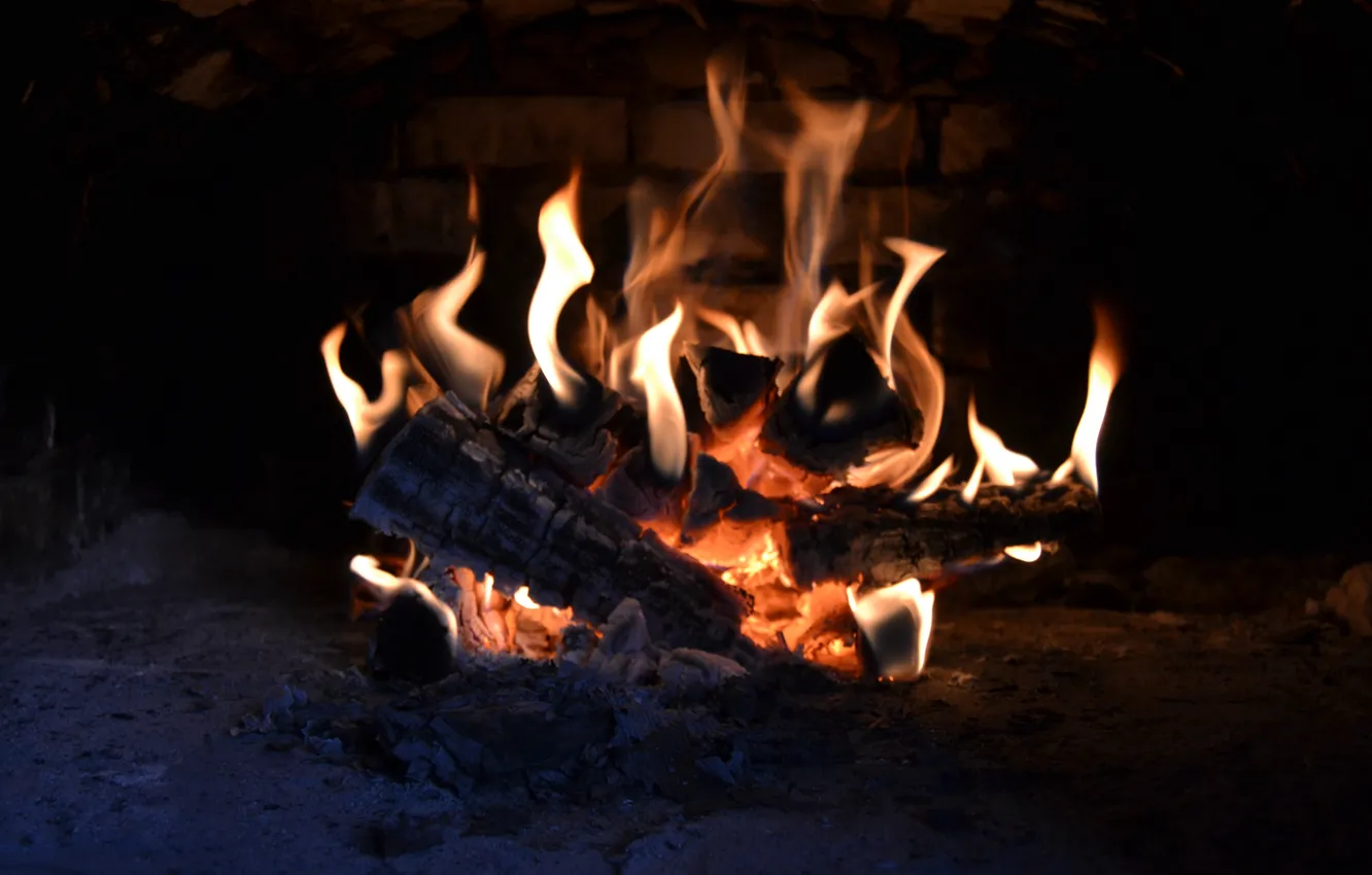 Photo wallpaper lights, wood, oven