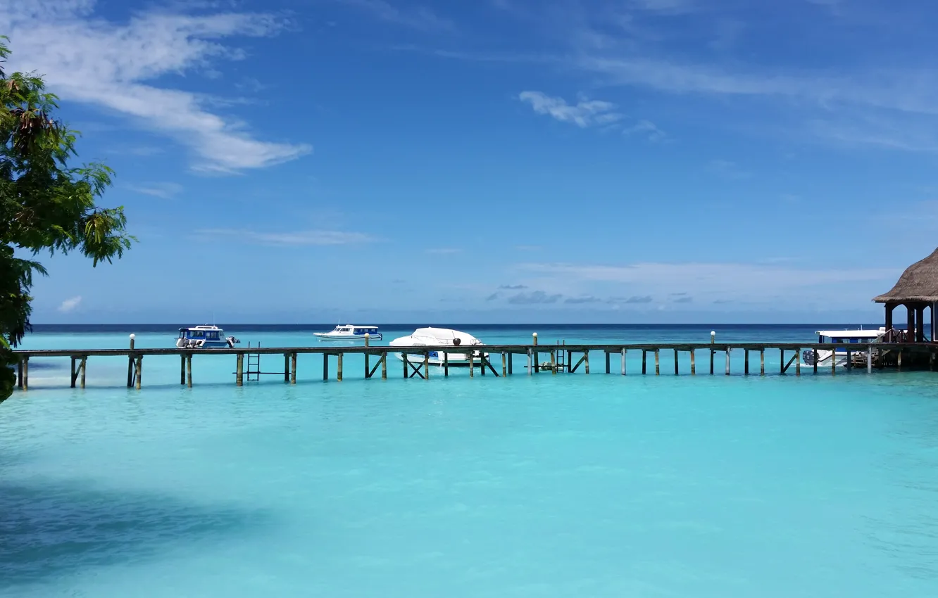 Photo wallpaper tropics, the ocean, island, Maldives