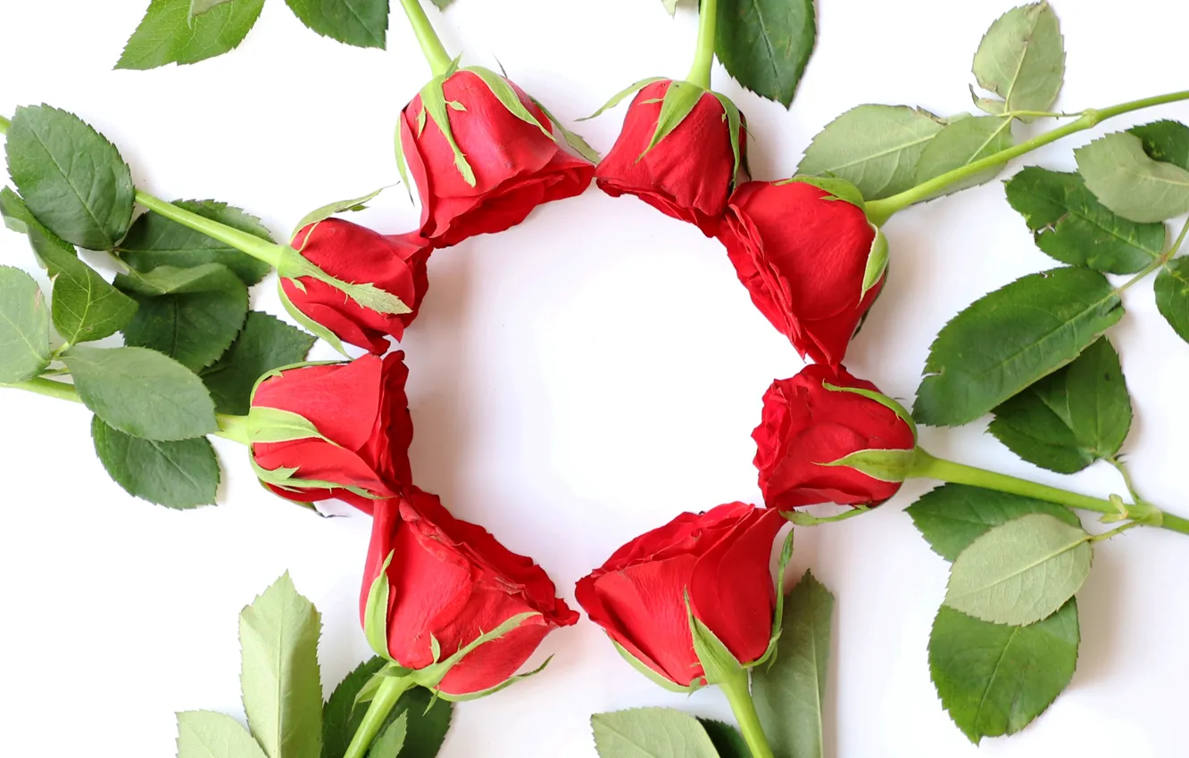 Photo wallpaper love, flowers, red, roses, bouquet, red, wood, flowers