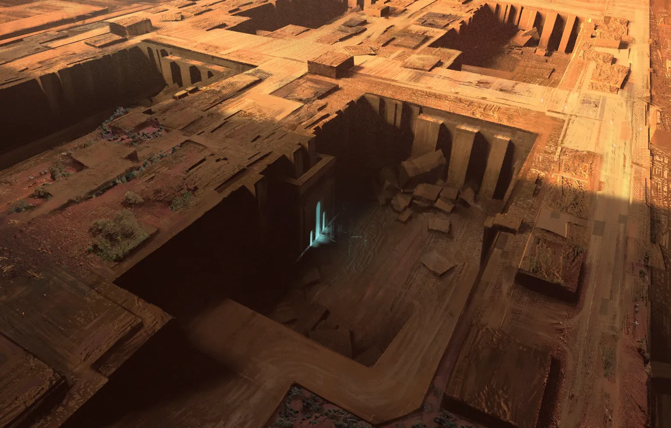 Photo wallpaper construction, entrance, Sunken Temples