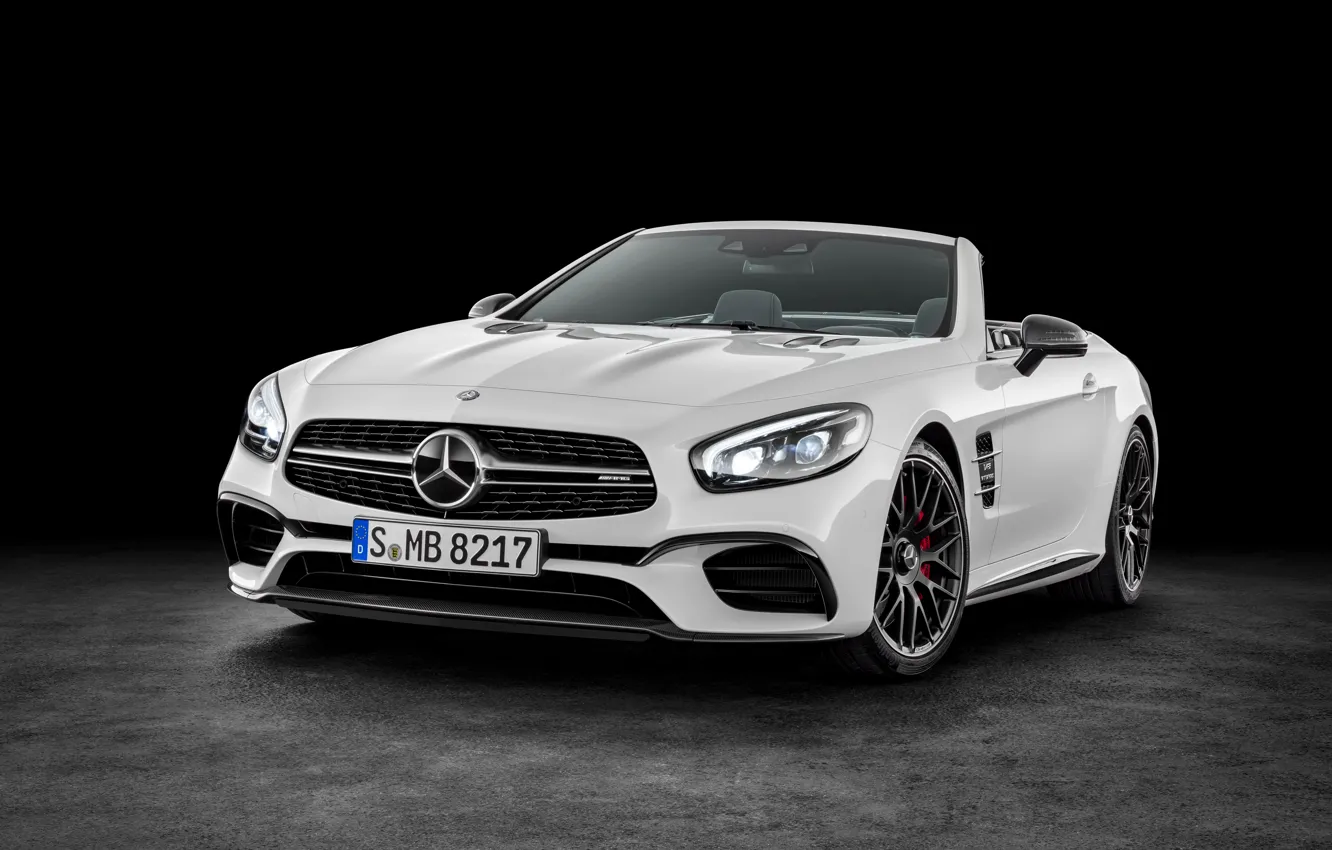 Photo wallpaper white, Mercedes-Benz, convertible, Mercedes, AMG, AMG, without a roof, R231