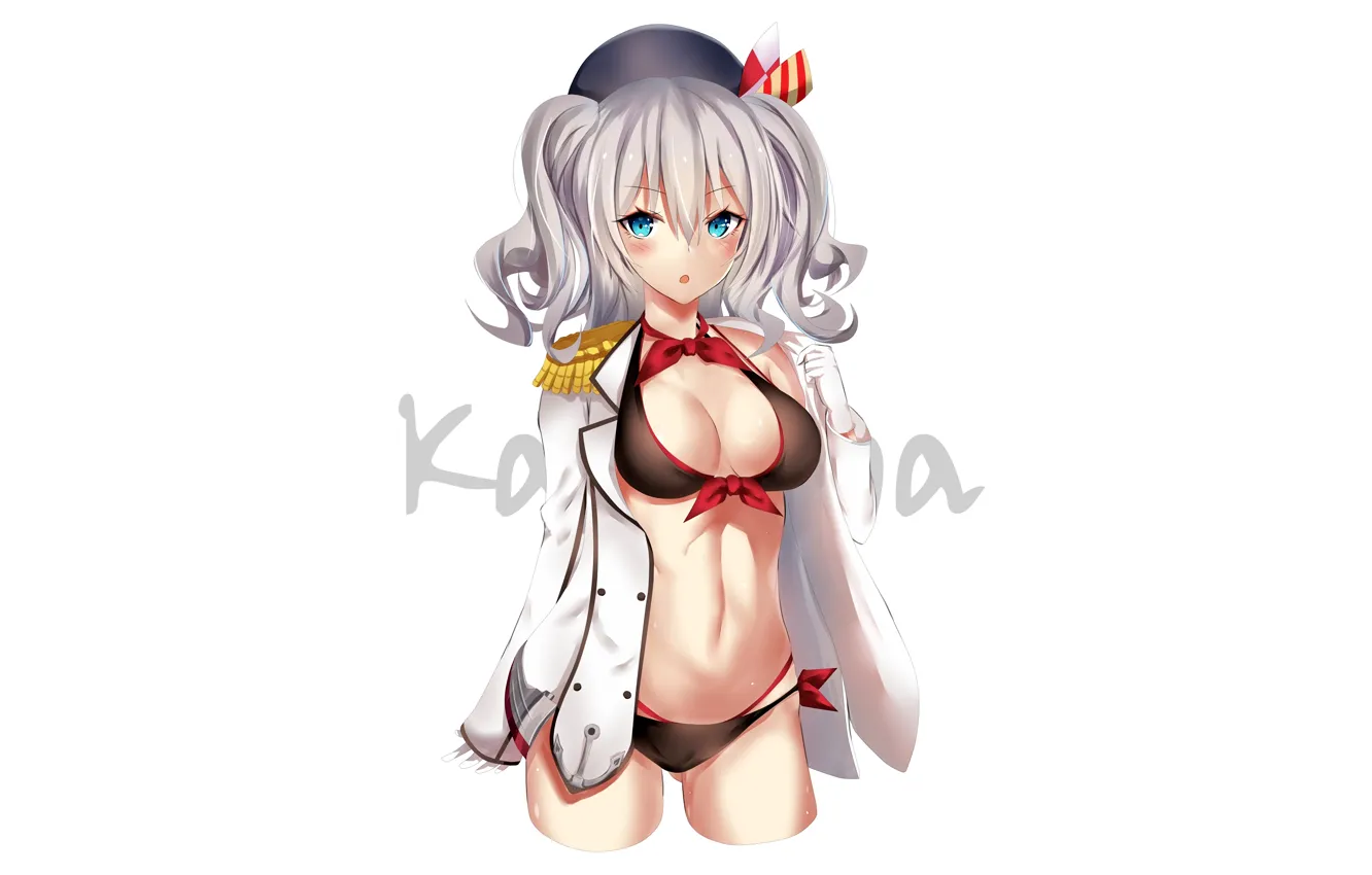 Photo wallpaper girl, sexy, cleavage, long hair, boobs, anime, blue eyes, beautiful