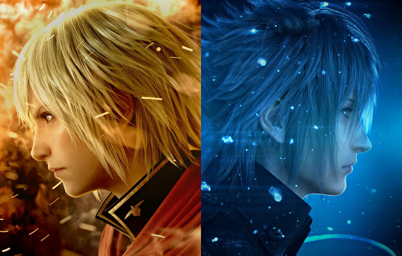 Photo wallpaper water, lights, fire, Square Enix, fighters, Ace, Final Fantasy Type-0 HD