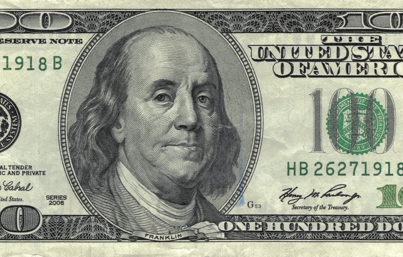 Photo wallpaper green, United States, note, dollar, America, Franklin, public, federal