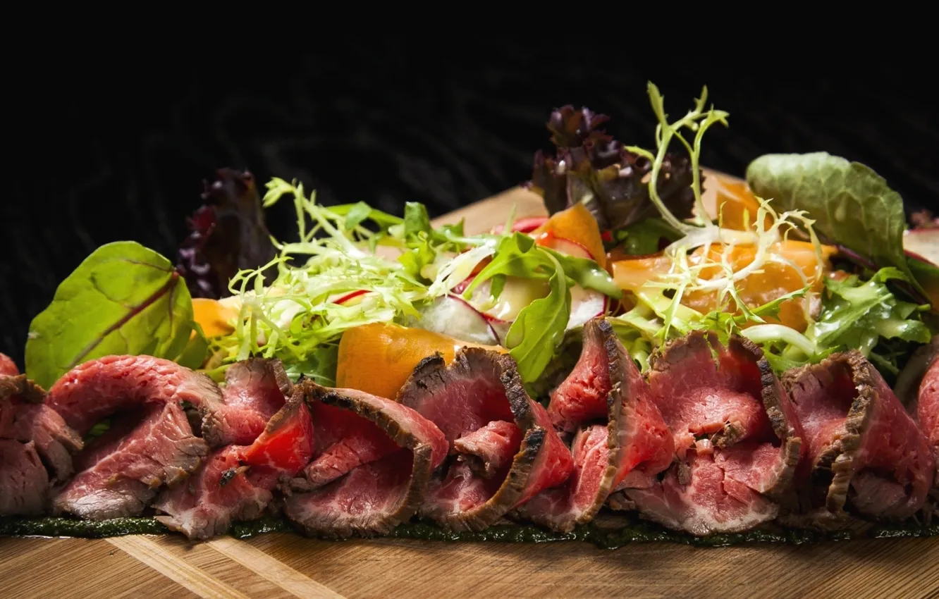 Photo wallpaper meat, vegetables, delicious