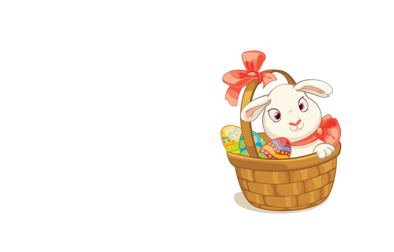 Photo wallpaper background, mood, holiday, art, Easter, basket, Bunny, eggs